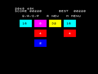 Screenshot van 2048 48K